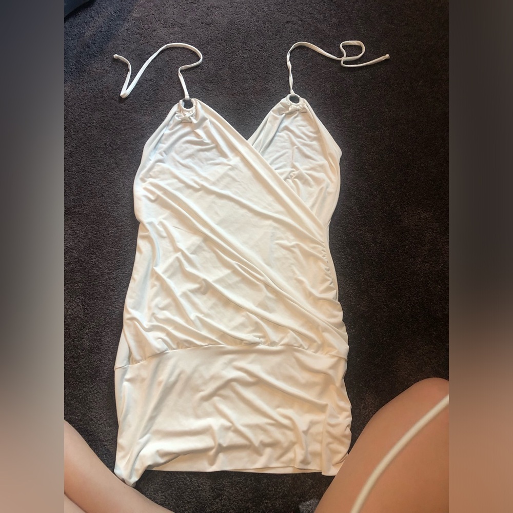 A white with silver hoops top